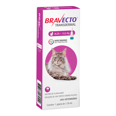 Antipulgas MSD Bravecto Transdermal para Gatos de 6,25 a 12,5kg Antipulgas MSD Bravecto Transdermal para Gatos de 6,25 a 12,5kg