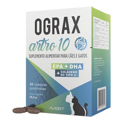 Suplemento Alimentar Avert Ograx Artro 10 para Cães e Gatos Suplemento Alimentar Avert Ograx Artro 10 para Cães e Gatos