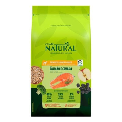 Ração Seca Guabi Natural Salmão e Cevada para Cães Adultos Porte Grande e Gigante Ração Seca Guabi Natural Salmão e Cevada para Cães Adultos Porte Grande e Gigante