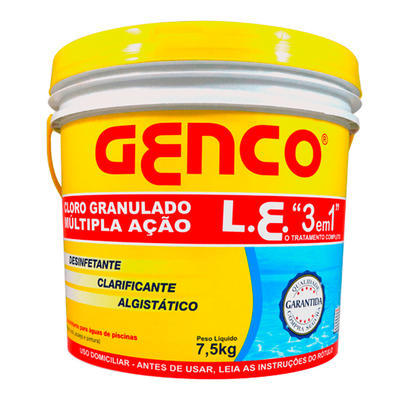 Cloro Genco Multiação Granulado Para Piscinas - 7.5 Kg Cloro Genco Multiação Granulado Para Piscinas - 7.5 Kg