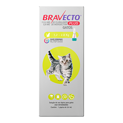 Antipulgas MSD Bravecto Plus para Gatos de 1,2 a 2,8kg Antipulgas MSD Bravecto Plus para Gatos de 1,2 a 2,8kg