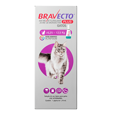 Antipulgas MSD Bravecto Plus para Gatos de 6,25 a 12,5kg Antipulgas MSD Bravecto Plus para Gatos de 6,25 a 12,5kg