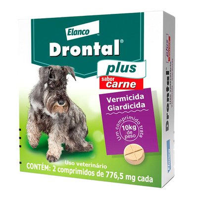 Vermífugo Elanco Drontal Plus Sabor Carne 776,5mg para Cães 10kg Vermífugo Elanco Drontal Plus Sabor Carne 776,5mg para Cães 10kg