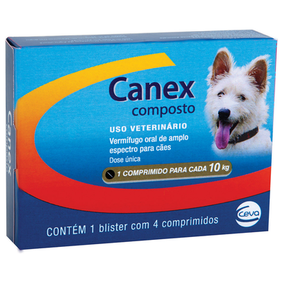 Vermífugo Ceva Canex Composto Para Cães - 4 Comprimidos Vermífugo Ceva Canex Composto Para Cães - 4 Comprimidos