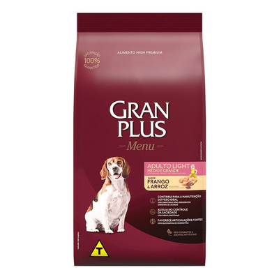 Ração Seca GranPlus Menu Light Frango & Arroz para Cães Adultos Portes Médio e Grande Ração Seca GranPlus Menu Light Frango & Arroz para Cães Adultos Portes Médio e Grande