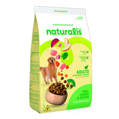 Ração Seca Naturalis Peru, Frango & Frutas para Cães Adultos Porte Médio e Grande Ração Seca Naturalis Peru, Frango & Frutas para Cães Adultos Porte Médio e Grande