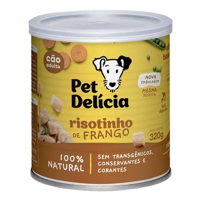 Ração Úmida Lata Pet Delícia Natural Risotinho de Frango para Cães Adultos Ração Úmida Lata Pet Delícia Natural Risotinho de Frango para Cães Adultos
