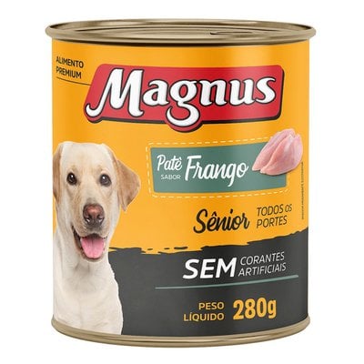 Ração Úmida Lata Magnus Patê Sabor Frango para Cães Sênior de Todos os Portes Ração Úmida Lata Magnus Patê Sabor Frango para Cães Sênior de Todos os Portes