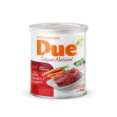 Ração Úmida Lata Due Seleção Natural Carne, Cenoura e Espinafre para Cães Adultos Ração Úmida Lata Due Seleção Natural Carne, Cenoura e Espinafre para Cães Adultos