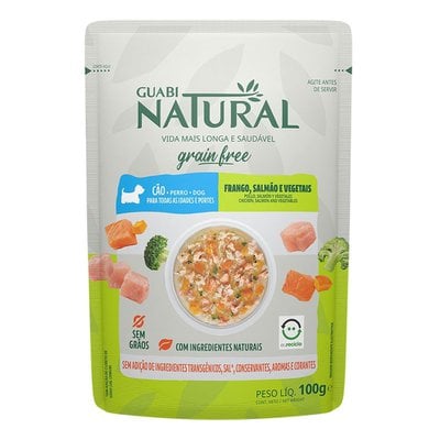 Ração Úmida Sachê Guabi Natural Grain Free Frango, Salmão e Vegetais para Cães Adultos Ração Úmida Sachê Guabi Natural Grain Free Frango, Salmão e Vegetais para Cães Adultos