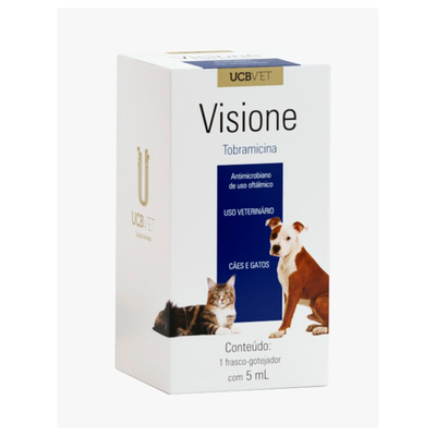 Antimicrobiano UCBVET de Uso Oftálmico Visione Tobramicina Colírio para Cães e Gatos Antimicrobiano UCBVET de Uso Oftálmico Visione Tobramicina Colírio para Cães e Gatos