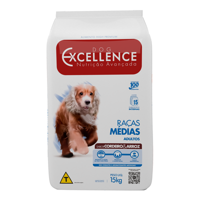 Ração Seca Dog Excellence Raças Medias Adulto Cordeiro 15kg Ração Seca Dog Excellence Raças Medias Adulto Cordeiro 15kg