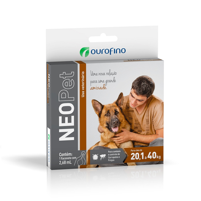 Antipulgas e Carrapatos Ourofino NEOPet 2,68ml para Cães de 20,1 até 40kg Antipulgas e Carrapatos Ourofino NEOPet 2,68ml para Cães de 20,1 até 40kg