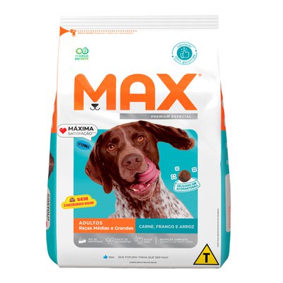 Ração Seca Max Carne, Frango e Arroz para Cães Adultos Raças Médias e Grandes Ração Seca Max Carne, Frango e Arroz para Cães Adultos Raças Médias e Grandes