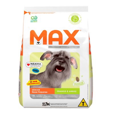 Ração Seca Max Sênior Frango e Arroz para Cães Idosos de Raças Pequenas Ração Seca Max Sênior Frango e Arroz para Cães Idosos de Raças Pequenas