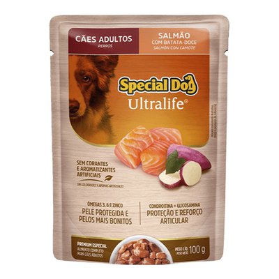 Ração Úmida Sachê Special Dog Ultralife Salmão com Batata-Doce para Cães Adultos - 100g Ração Úmida Sachê Special Dog Ultralife Salmão com Batata-Doce para Cães Adultos - 100g