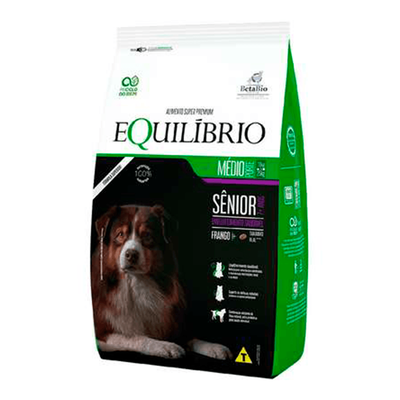 Ração Seca Equilíbrio Sênior Frango Para Cães Idosos Médio Porte 12kg Ração Seca Equilíbrio Sênior Frango Para Cães Idosos Médio Porte 12kg