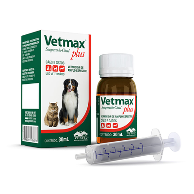 Vermífugo Vetnil Vetmax Plus Suspensão Oral para Cães e Gatos Vermífugo Vetnil Vetmax Plus Suspensão Oral para Cães e Gatos