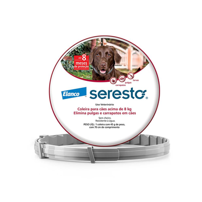 Coleira Antipulgas e Carrapatos Elanco Seresto para Cães acima de 8kg Coleira Antipulgas e Carrapatos Elanco Seresto para Cães acima de 8kg