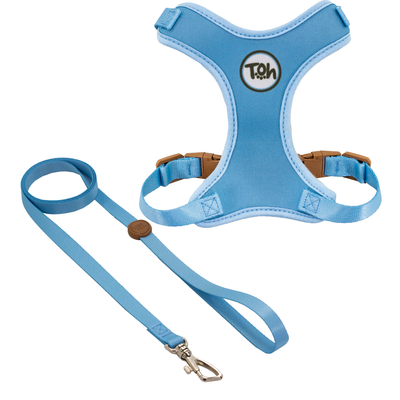 Conjunto Toh Peitoral Neocomfy e Guia Azul para Gatos - Tam.Único Conjunto Toh Peitoral Neocomfy e Guia Azul para Gatos - Tam.Único