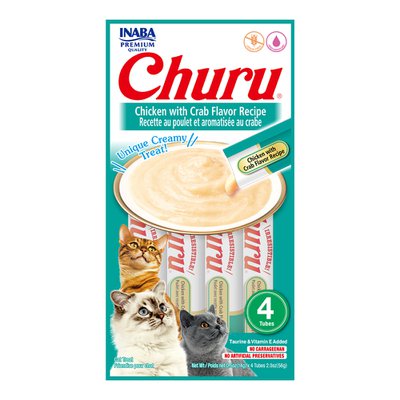Petisco Inaba Purê Churu Sabor Galinha e Caranguejo para Gatos Petisco Inaba Purê Churu Sabor Galinha e Caranguejo para Gatos
