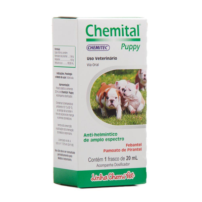 Vermífugo Filhotes Chemitec Chemital Puppy Para Cães - 20 Ml Vermífugo Filhotes Chemitec Chemital Puppy Para Cães - 20 Ml