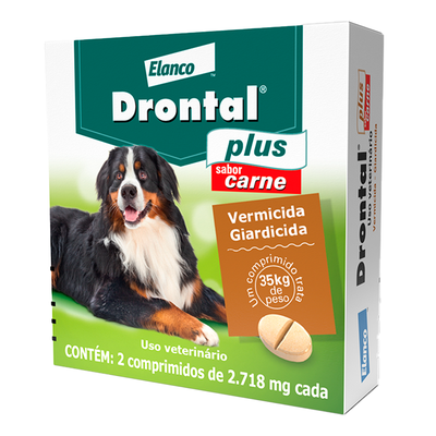 Vermífugo Elanco Drontal Plus Sabor Carne para Cães 35kg Vermífugo Elanco Drontal Plus Sabor Carne para Cães 35kg