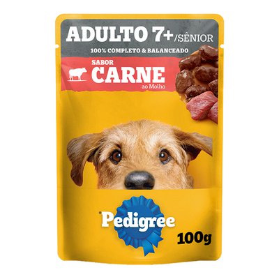 Ração Úmida Sachê Pedigree Sabor Carne ao Molho para Cães Adultos 7+ Anos Ração Úmida Sachê Pedigree Sabor Carne ao Molho para Cães Adultos 7+ Anos