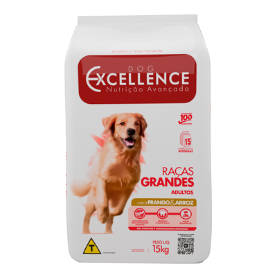 Raçãp Seca Dog Excellence Frango & Arroz para Cães Adultos Raças Grandes Raçãp Seca Dog Excellence Frango & Arroz para Cães Adultos Raças Grandes
