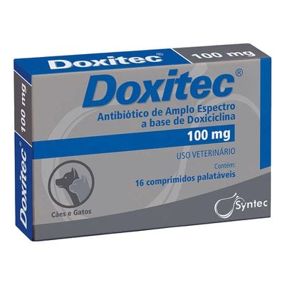 Antibiótico Syntec Doxitec 100mg para Cães e Gatos Antibiótico Syntec Doxitec 100mg para Cães e Gatos