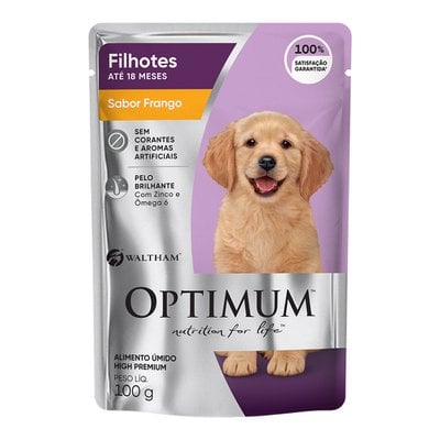 Ração Úmida Sachê Optimum Frango para Cães Filhotes até 18 meses Ração Úmida Sachê Optimum Frango para Cães Filhotes até 18 meses