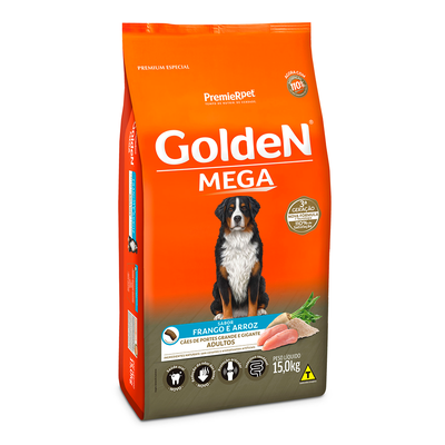 Ração Seca PremieR Pet GoldeN Mega Frango e Arroz para Cães Adultos de Raças Grande e Gigante Ração Seca PremieR Pet GoldeN Mega Frango e Arroz para Cães Adultos de Raças Grande e Gigante