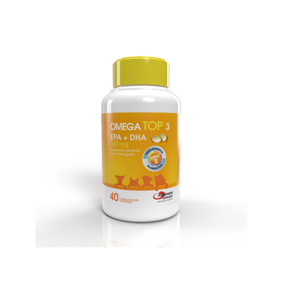 Suplemento Alimentar Agener União Omega Top 3 500mg Cães Gatos 40 Cp Suplemento Alimentar Agener União Omega Top 3 500mg Cães Gatos 40 Cp