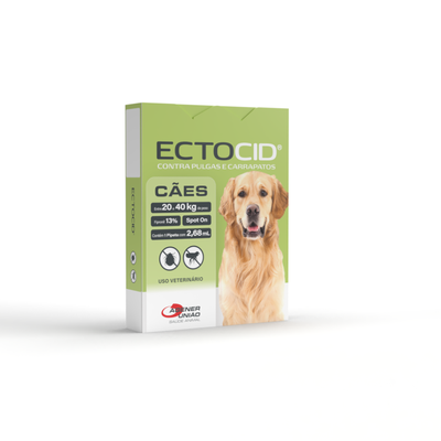 Antipulgas e Carrapatos Agener União Ectocid Spot On 2,68ml para Cães entre 20 e 40kg Antipulgas e Carrapatos Agener União Ectocid Spot On 2,68ml para Cães entre 20 e 40kg