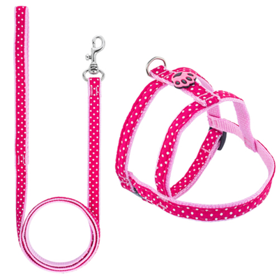 Conjunto Multipatas Guia e Peitoral Comum Poa Rosa para Cães - Tam.7 Conjunto Multipatas Guia e Peitoral Comum Poa Rosa para Cães - Tam.7