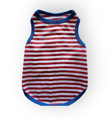 Regata Petpuf Listrada Vermelha com Azul para Cães Regata Petpuf Listrada Vermelha com Azul para Cães