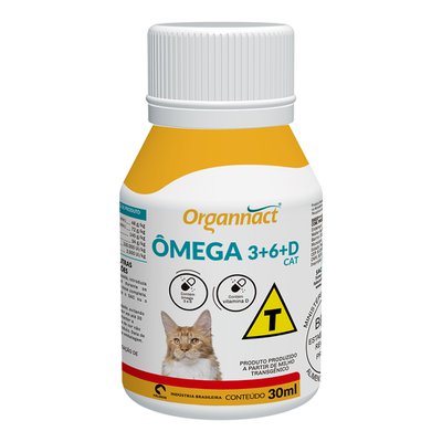 Suplemento Organnact Ômega 3+6+D Cat para Gatos - 30ml Suplemento Organnact Ômega 3+6+D Cat para Gatos - 30ml
