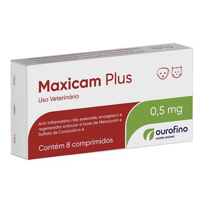 Anti-Inflamatório Ourofino Maxicam Plus 0,5mg Comprimidos para Cães e Gatos Anti-Inflamatório Ourofino Maxicam Plus 0,5mg Comprimidos para Cães e Gatos