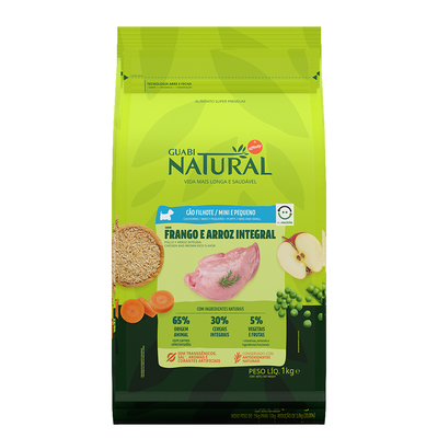 Ração Seca Guabi Natural Frango e Arroz Integral para Cães Filhotes Porte Mini e Pequeno Ração Seca Guabi Natural Frango e Arroz Integral para Cães Filhotes Porte Mini e Pequeno