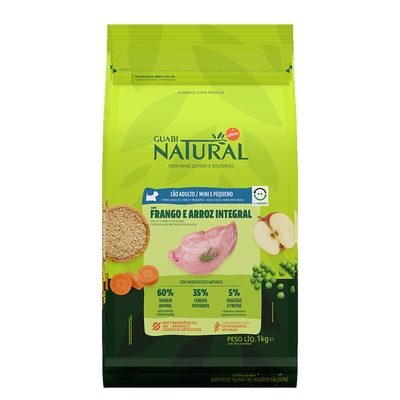 Ração Seca Guabi Natural Frango e Arroz Integral para Cães Adultos Porte Mini e Pequeno Ração Seca Guabi Natural Frango e Arroz Integral para Cães Adultos Porte Mini e Pequeno