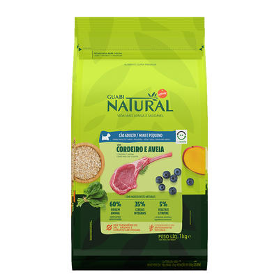 Ração Seca Guabi Natural Cordeiro e Aveia para Cães Adultos Porte Mini e Pequeno Ração Seca Guabi Natural Cordeiro e Aveia para Cães Adultos Porte Mini e Pequeno