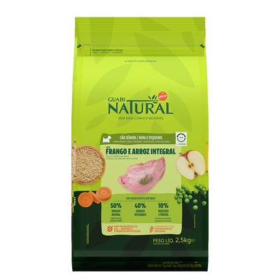 Ração Seca Guabi Natural Frango e Arroz Integral para Cães Sênior Porte Mini e Pequeno Ração Seca Guabi Natural Frango e Arroz Integral para Cães Sênior Porte Mini e Pequeno