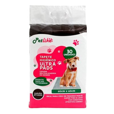Tapete Higiênico PetLike Ultra Pads Carvão Ativado para Cães Tapete Higiênico PetLike Ultra Pads Carvão Ativado para Cães