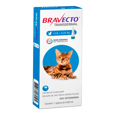 Antipulgas MSD Bravecto Transdermal para Gatos de 2,8 a 6,25kg Antipulgas MSD Bravecto Transdermal para Gatos de 2,8 a 6,25kg