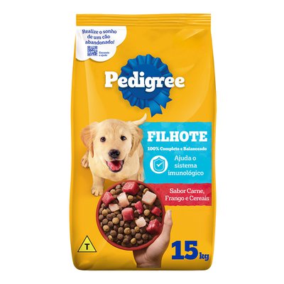 Ração Seca Pedigree Sabor Carne, Frango e Cereais para Cães Filhotes - 15kg Ração Seca Pedigree Sabor Carne, Frango e Cereais para Cães Filhotes - 15kg