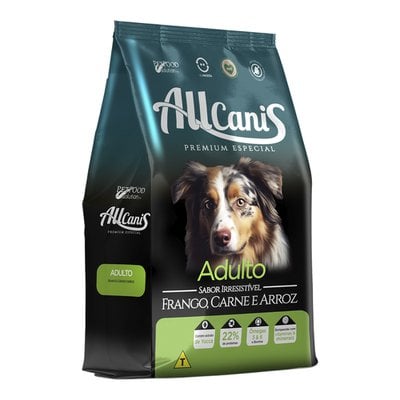 Ração Seca Allcanis Frango, Carne e Arroz para Cães Adultos - 3kg Ração Seca Allcanis Frango, Carne e Arroz para Cães Adultos - 3kg
