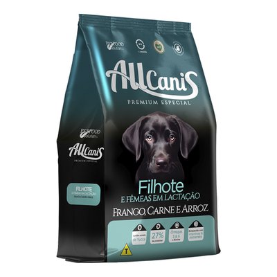 Ração Seca Allcanis Frango, Carne e Arroz para Cães Filhotes e Fêmeas em Lactação - 3kg Ração Seca Allcanis Frango, Carne e Arroz para Cães Filhotes e Fêmeas em Lactação - 3kg