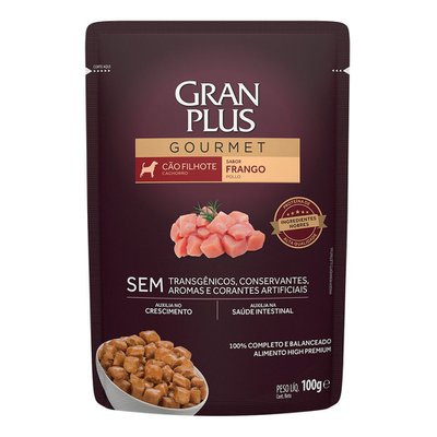 Ração Úmida Sachê GranPlus Gourmet Frango para Cães Filhotes Ração Úmida Sachê GranPlus Gourmet Frango para Cães Filhotes