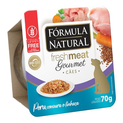 Ração Úmida Fórmula Natural Fresh Meat Gourmet Peru, Cenoura & Linhaça para Cães Adultos Ração Úmida Fórmula Natural Fresh Meat Gourmet Peru, Cenoura & Linhaça para Cães Adultos