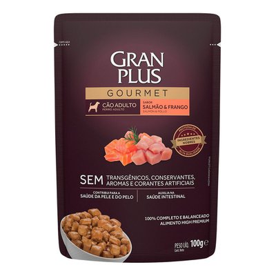 Ração Úmida Sachê GranPlus Gourmet Salmão & Frango para Cães Adultos Ração Úmida Sachê GranPlus Gourmet Salmão & Frango para Cães Adultos